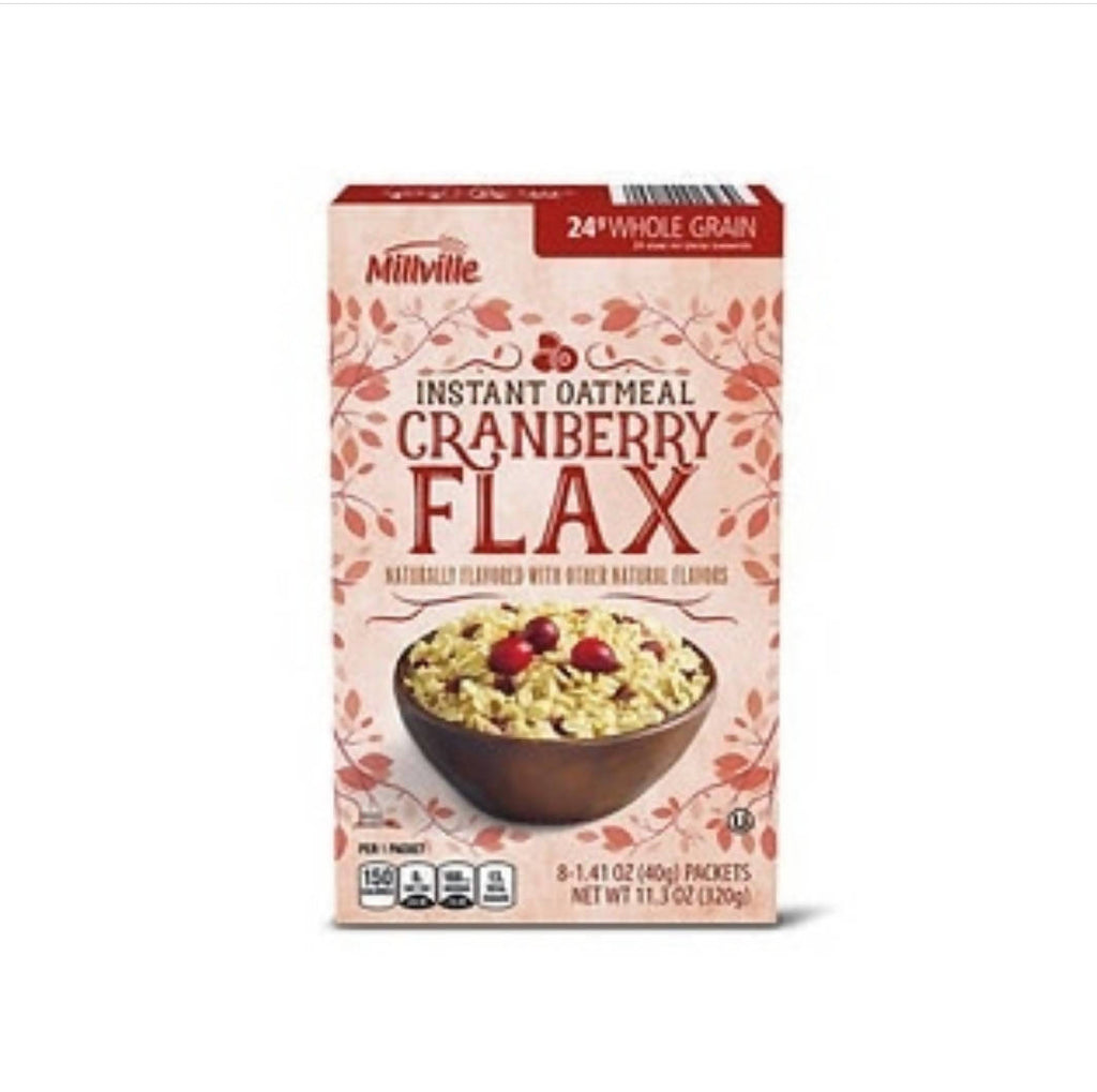 MILLVILLE INSTANT OATMEAL CRANBERRY FLAX 320g