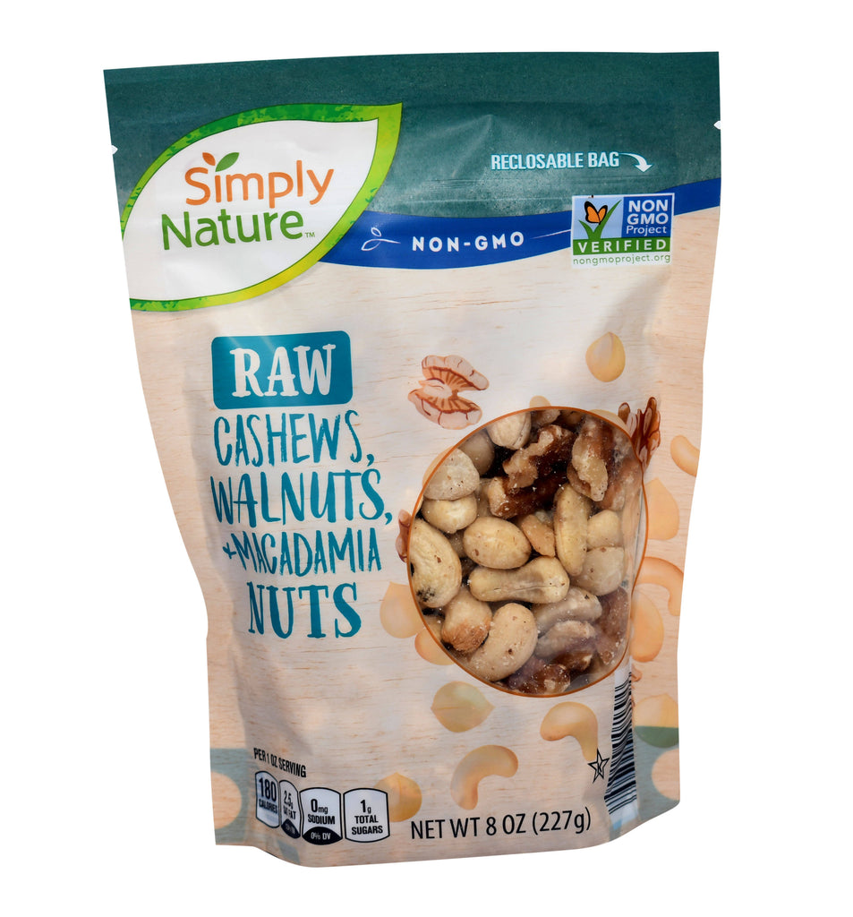 Simply Nature RAW CASHEWS, WALNUTS & MACADAMIA NUTS 227g x12