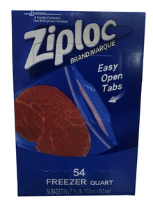 ZIPLOCK BRAND/MARQUE FREEZER QUART 54 PACK